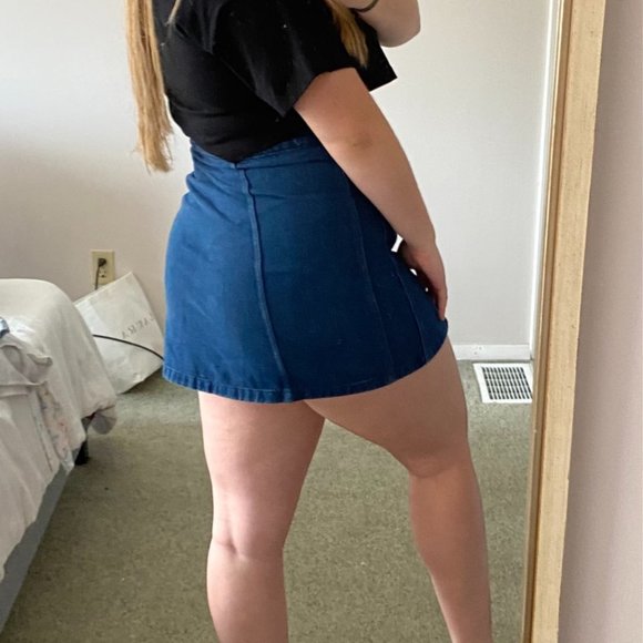 Denim Button Down Skirt - Picture 2 of 3